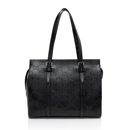 Gucci Perforated GG Embossed Zip Tote (SHF-Rjdpkd)