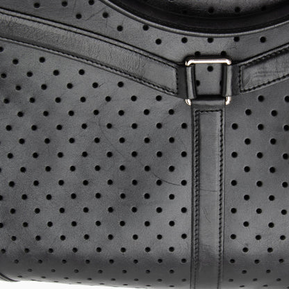 Gucci Perforated Leather Interlocking G Reins Satchel (SHF-23526)
