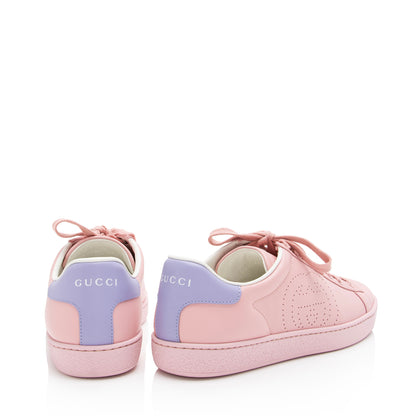 Gucci Perforated Leather Interlocking GG Ace Sneakers - Size 6.5 / 36.5 (SHF-23325)