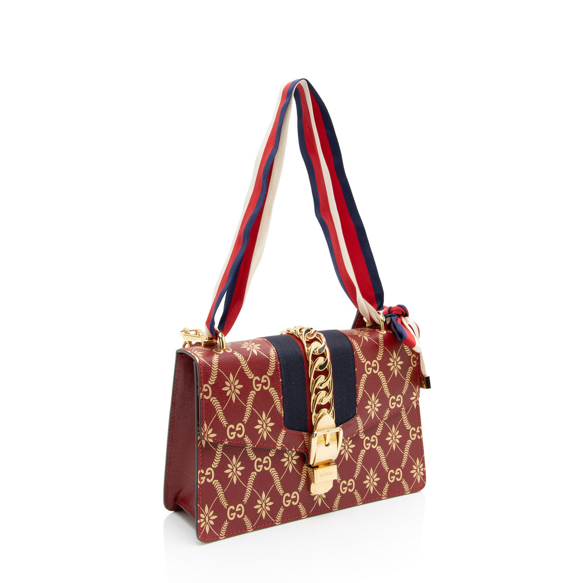 Gucci Printed Calfskin Sylvie Small Shoulder Bag (SHF-9AqYxv)