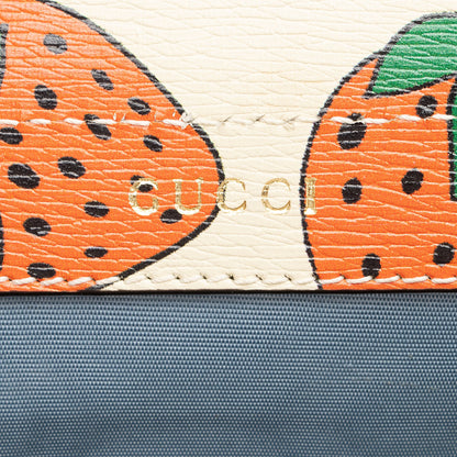 Gucci Printed Leather Strawberry Zumi Medium Tote (SHF-HJJ9pH)