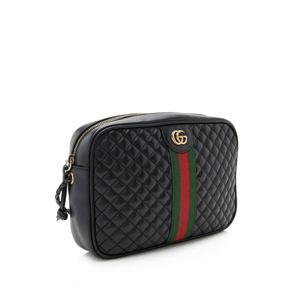Gucci Quilted Leather Web Trapuntata Small Shoulder Bag - FINAL Sale (SHF-22403)