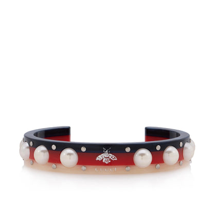 Gucci Resin Web Cuff Bracelet (SHF-E8d1X8)