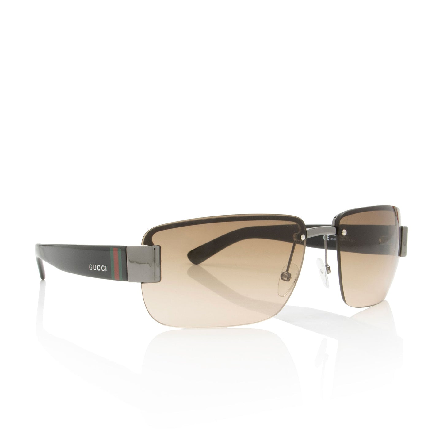 Gucci Rimless Web Rectangular Sunglasses