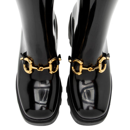Gucci Rubber Horsebit Tall Boots - Size 8 / 38 (SHF-S4FuQr)