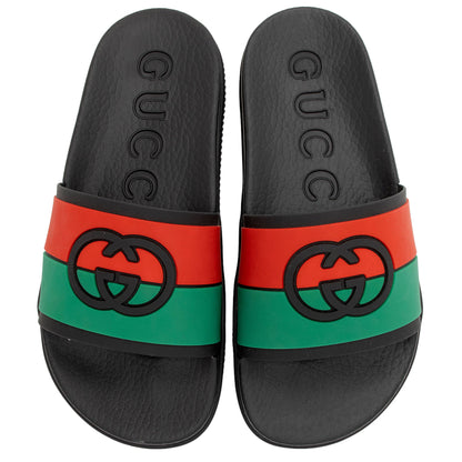 Gucci Rubber Interlocking G Slide Sandals - Size 7 / 37 (SHF-dReyrx)