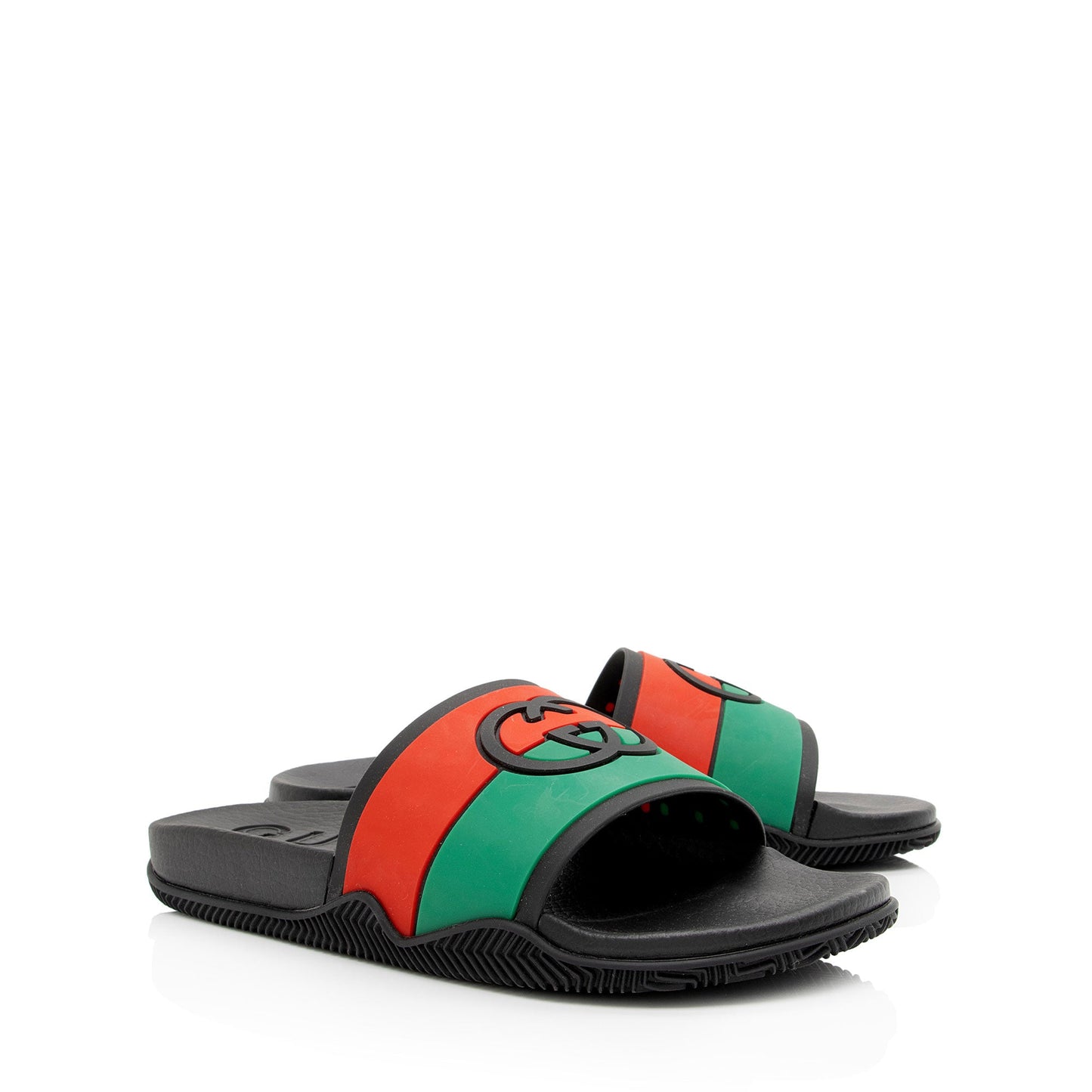 Gucci Rubber Interlocking G Slide Sandals - Size 7 / 37 (SHF-dReyrx)