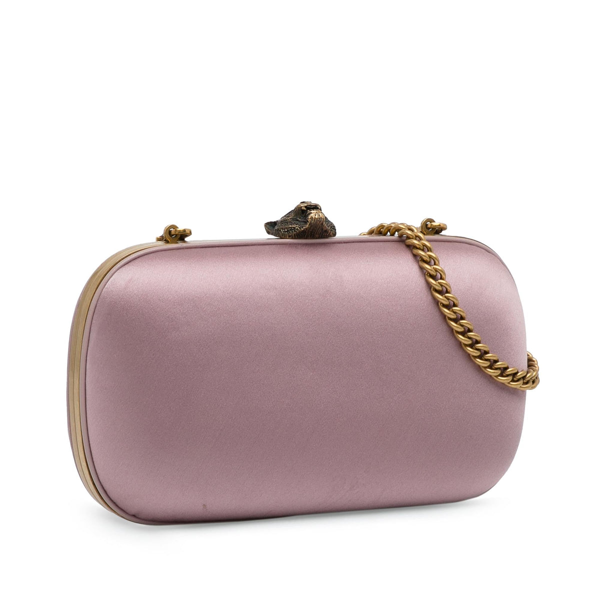 Gucci Satin Animalier Broadway Clutch on Chain (SHG-pOhviu)
