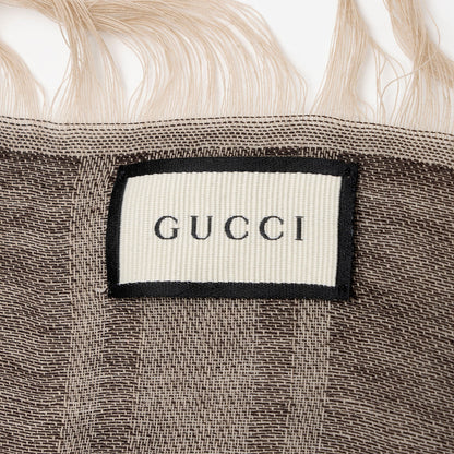 Gucci Silk Wool Monogram Diamante 140cm Shawl (SHF-rcoC8C)