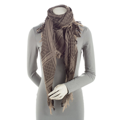 Gucci Silk Wool Monogram Diamante 140cm Shawl (SHF-rcoC8C)