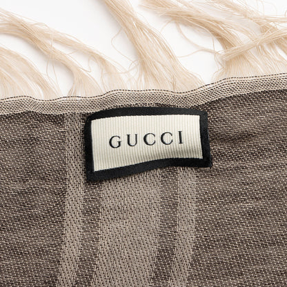 Gucci Silk Wool Monogram Diamante 140cm Shawl (SHF-ZU4gQZ)