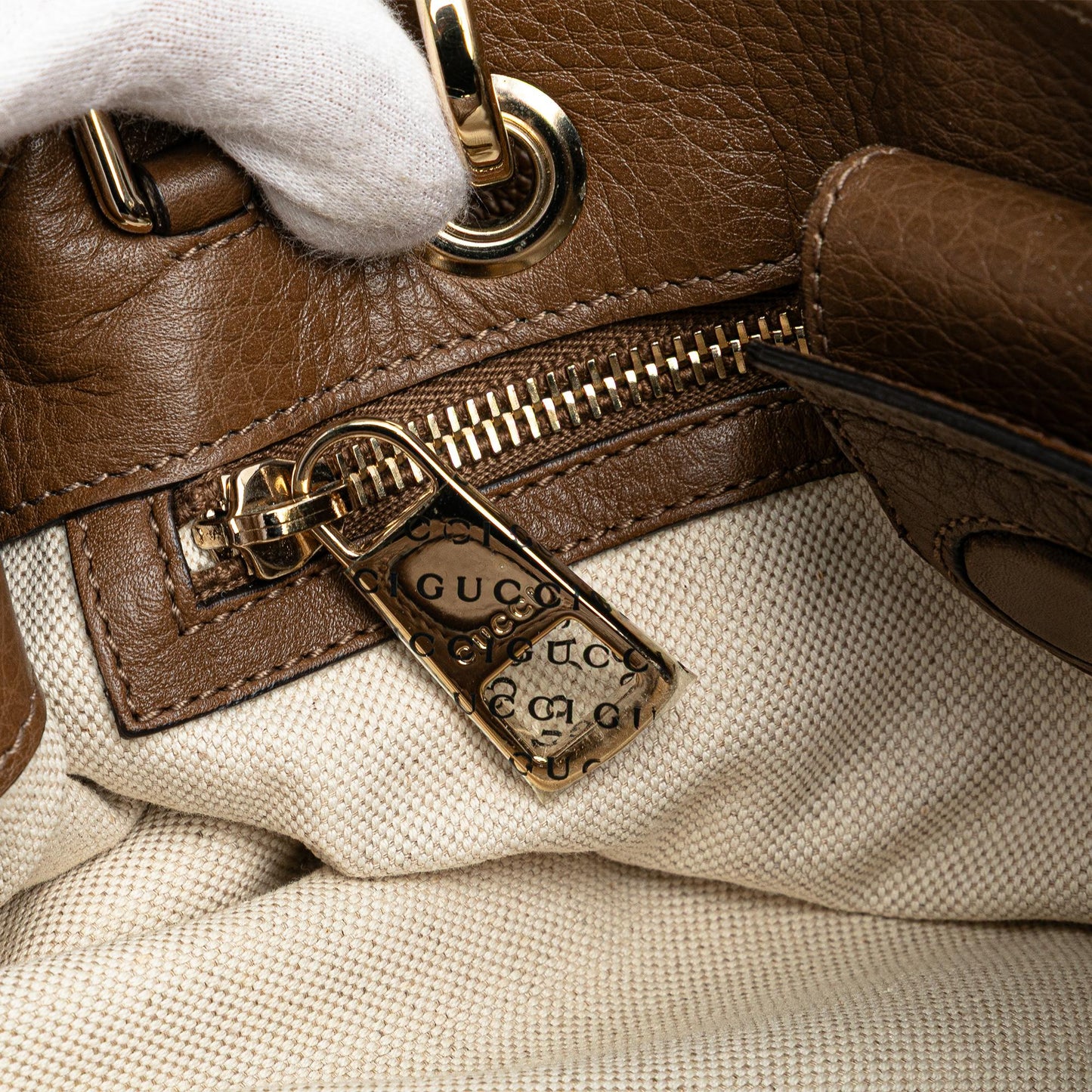 Gucci Small Calfskin Bamboo Shopper Satchel