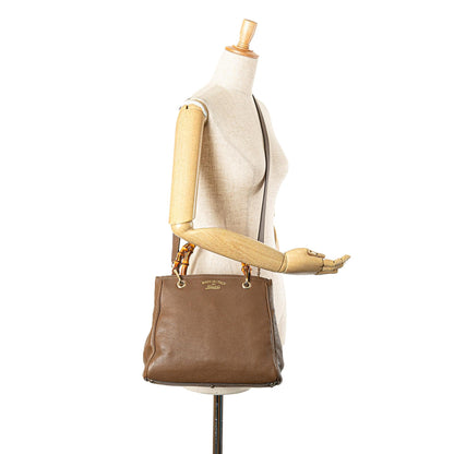 Gucci Small Calfskin Bamboo Shopper Satchel