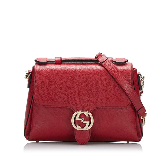 Gucci Small Dollar Calf Interlocking G Satchel (SHG-r6v8hg)