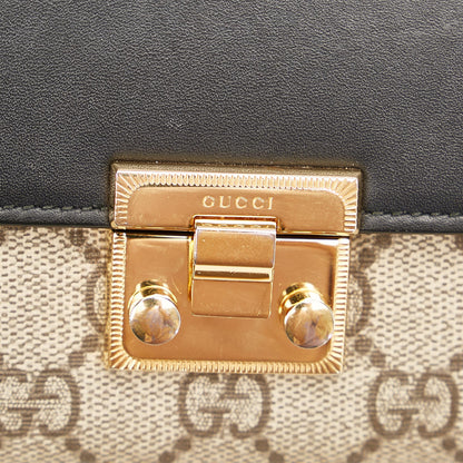 Gucci Small GG Supreme Padlock Crossbody Bag (SHG-23391)