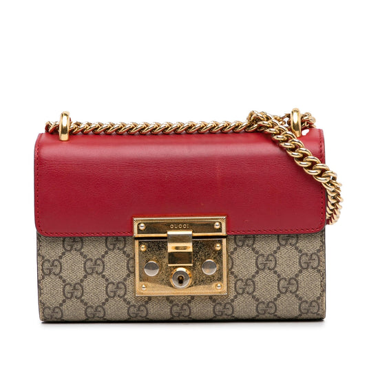 Gucci Small GG Supreme Padlock Crossbody Bag (SHG-UWsLXV)