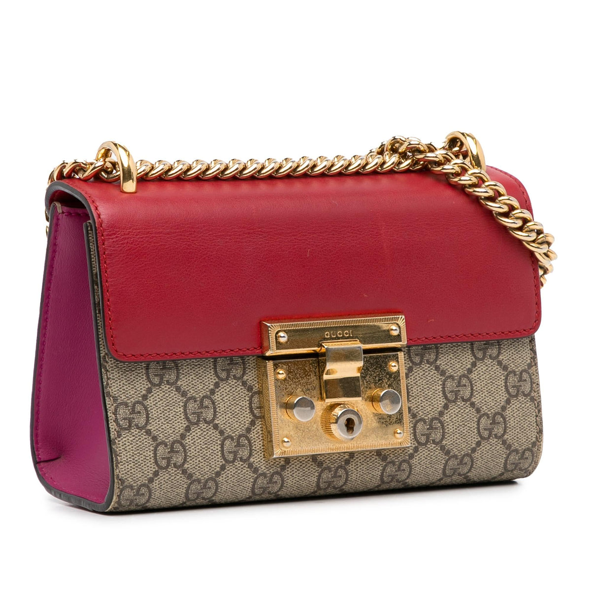 Gucci Small GG Supreme Padlock Crossbody Bag (SHG-UWsLXV)