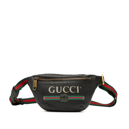 Gucci Small Grained Calfskin Logo Belt Bag