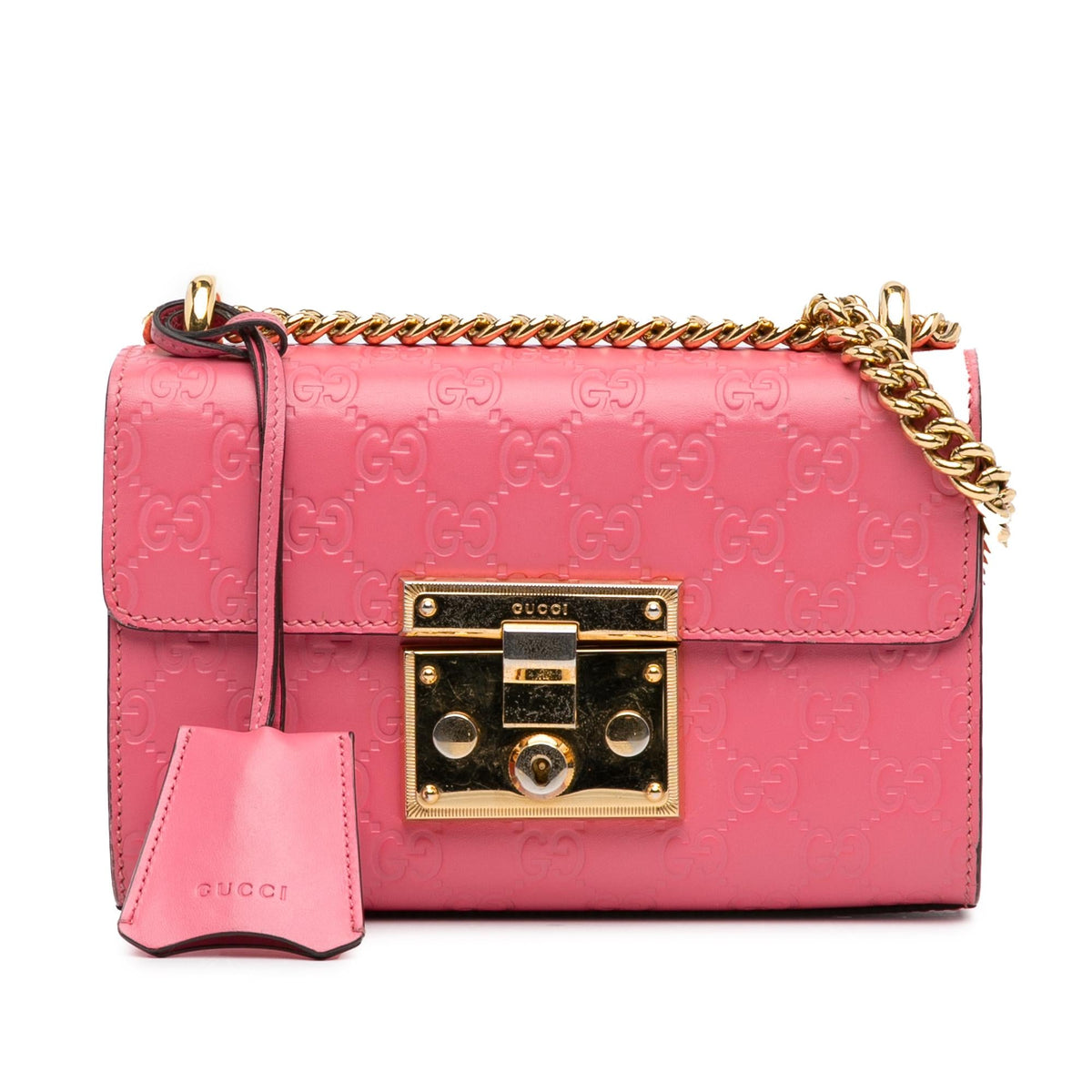 Gucci Small Guccissima Padlock Crossbody Bag (SHG-1P2MX2)