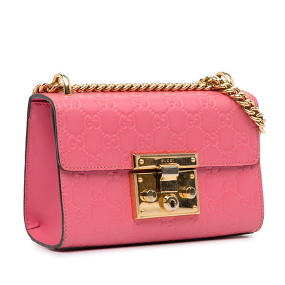 Gucci Small Guccissima Padlock Crossbody Bag (SHG-1P2MX2)