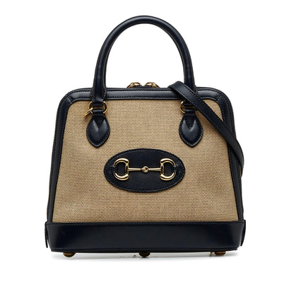 Gucci Small Horsebit 1955 Canvas Top Handle (SHG-QIxwtd)