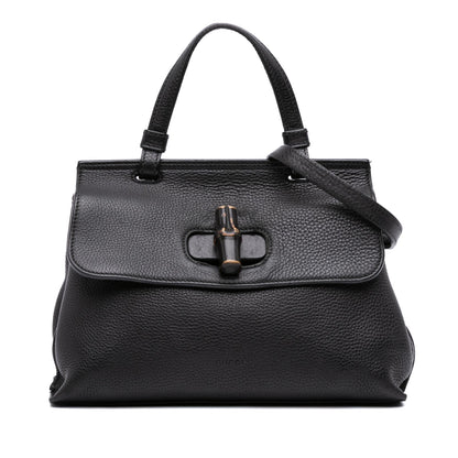 Gucci Small Leather Bamboo Daily Satchel