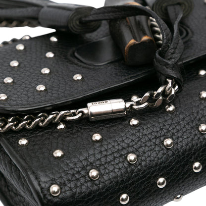 Gucci Small Leather Studded Miss Bamboo Crossbody