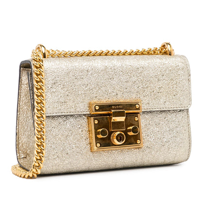 Gucci Small Metallic Padlock Crossbody (SHG-Vd4R6T)