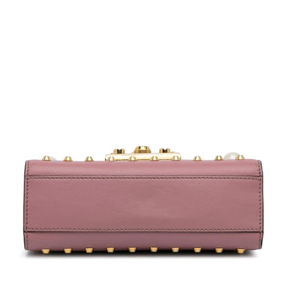 Gucci Small Pearl Studded Padlock Crossbody (SHG-9EXoma)