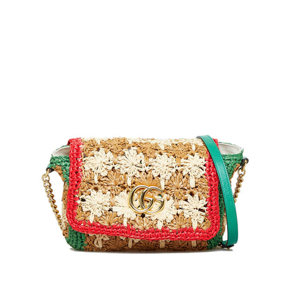 Gucci Small Raffia GG Marmont Crossbody (SHG-aHeBXr)