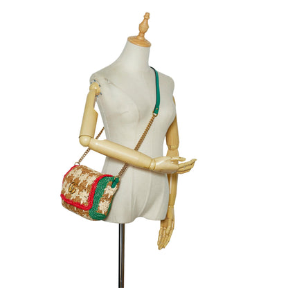 Gucci Small Raffia GG Marmont Crossbody (SHG-sRQ7mp)