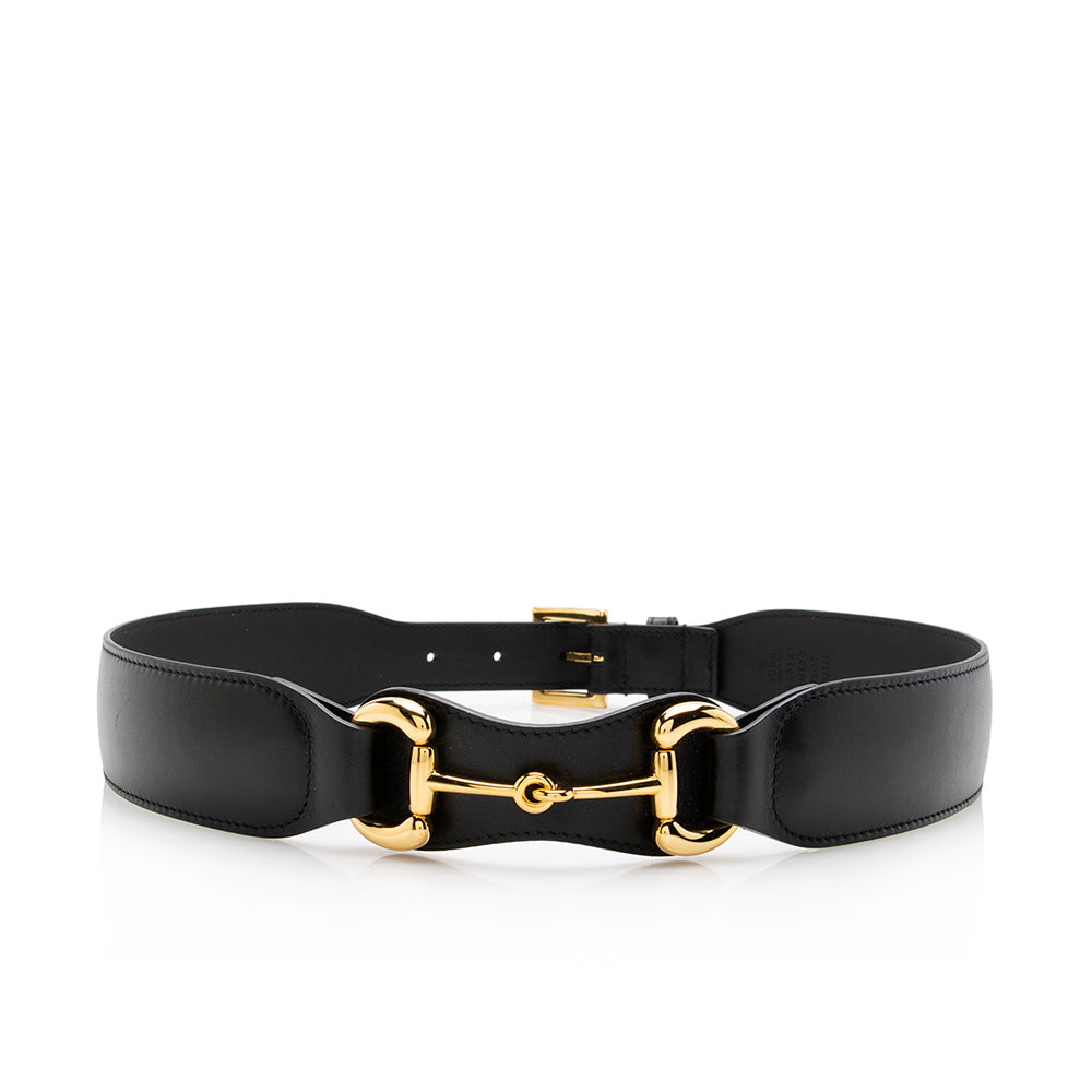 Gucci Smooth Leather Horsebit Belt - Size 30 / 75 (SHF-14990)