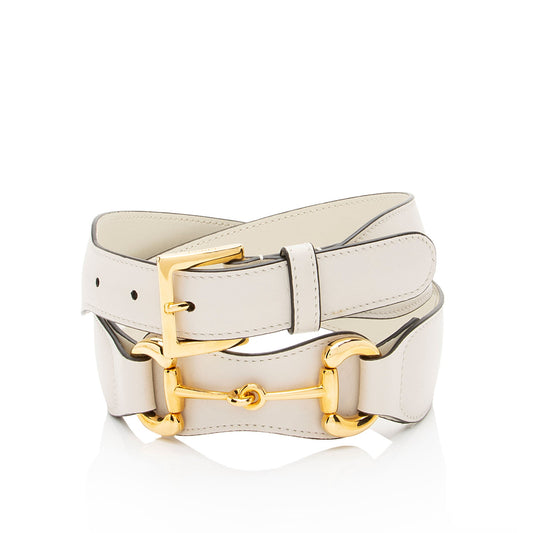 Gucci Smooth Leather Horsebit Belt - Size 34 / 85