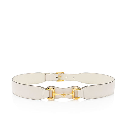 Gucci Smooth Leather Horsebit Belt - Size 34 / 85
