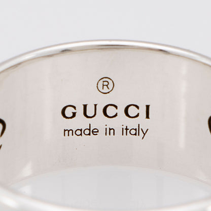 Gucci Sterling Silver Blind For Love Ring - Size 8