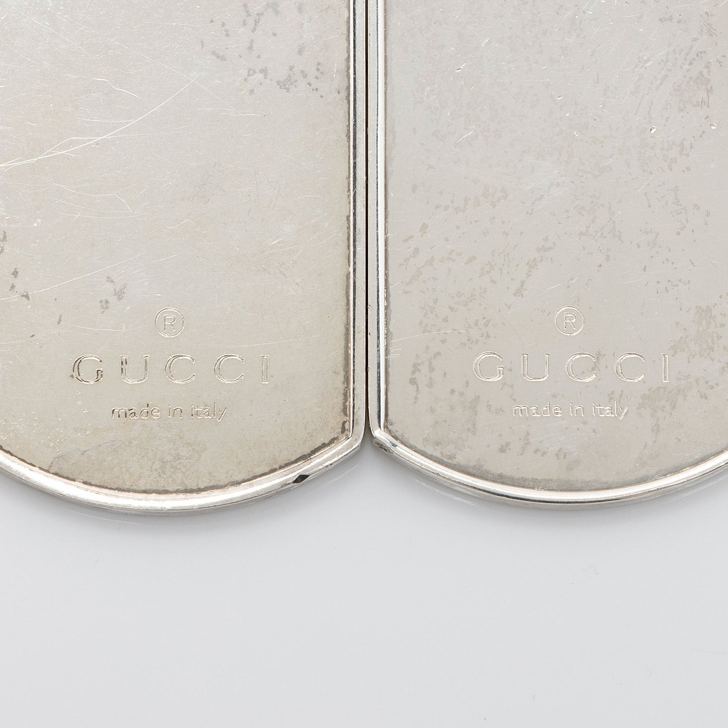 Gucci Sterling Silver Dog Tag Necklace Pendants (SHF-YYhweW)