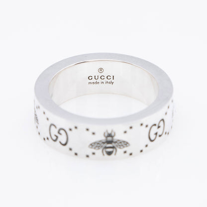 Gucci Sterling Silver GG Bee Ring - Size 5 3/4
