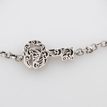 Gucci Sterling Silver GG Marmont Key Charm Bracelet