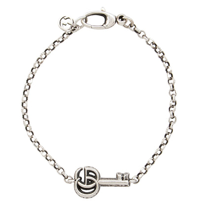 Gucci Sterling Silver GG Marmont Key Charm Bracelet