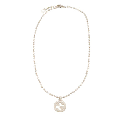 Gucci Sterling Silver Interlocking G Ball Chain Necklace