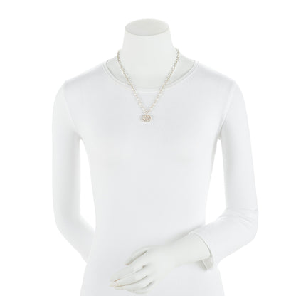 Gucci Sterling Silver Interlocking GG Pendant Necklace (SHF-22401)