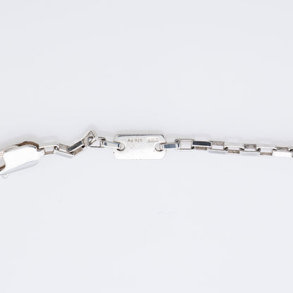 Gucci Sterling Silver Logo Plate Chain Link Necklace