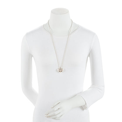 Gucci Sterling Silver Love Britt Heart Necklace (SHF-j4mZmc)