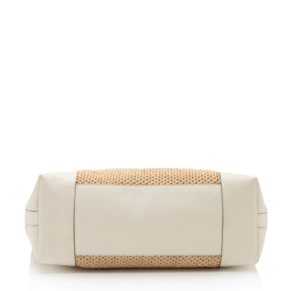 Gucci Straw Bamboo Top Handle Satchel (SHF-8UehuG)