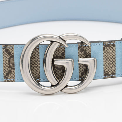Gucci Striped GG Supreme GG Marmont Thin Belt - Size 30 / 75 (SHF-LKb9Q5)