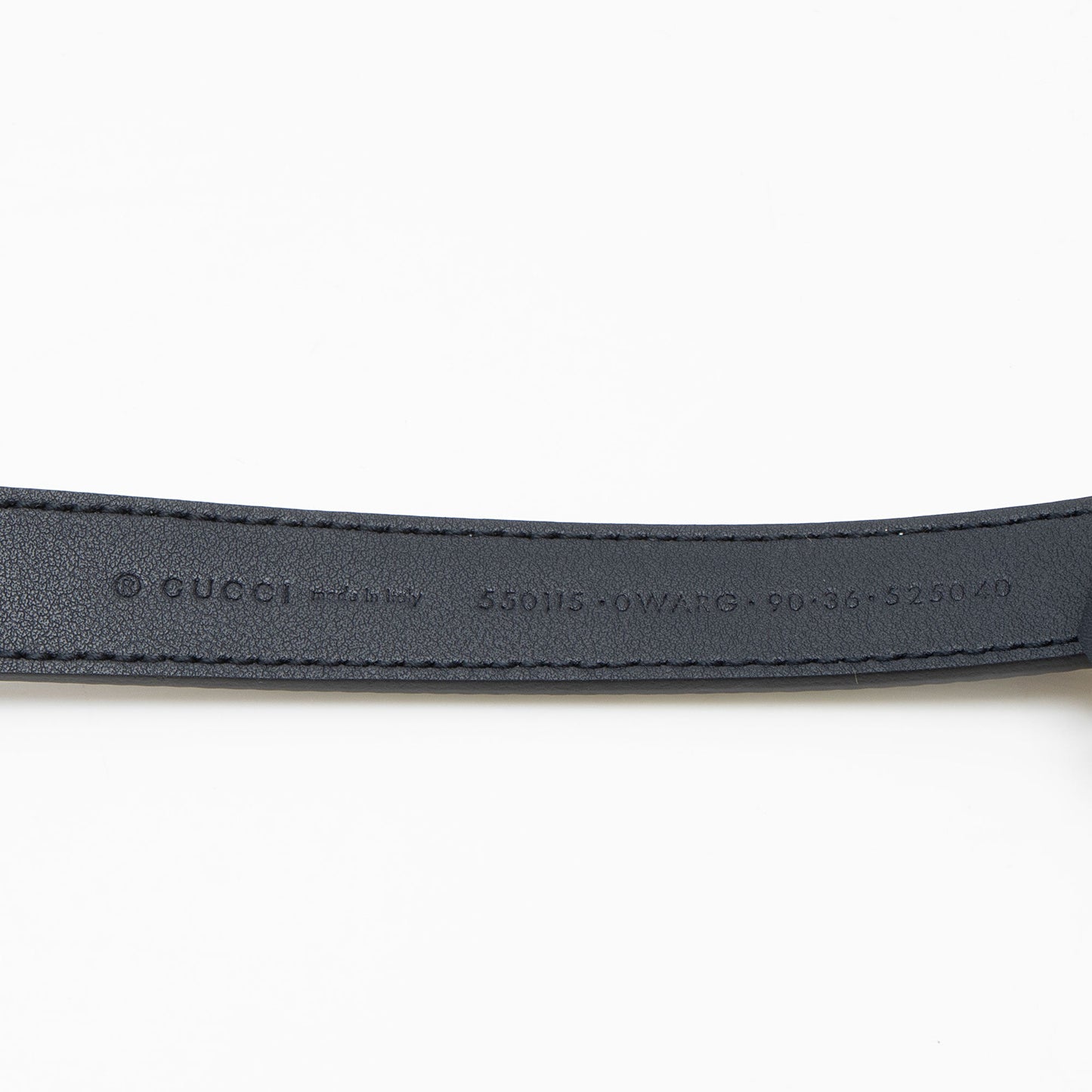 Gucci Striped Leather GG Torchon Web Thin Belt - Size 36 / 90