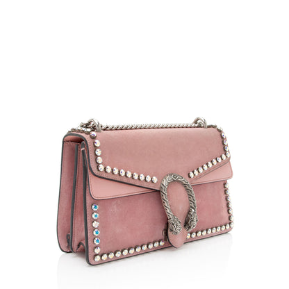 Gucci Suede Crystal Dionysus Medium Shoulder Bag