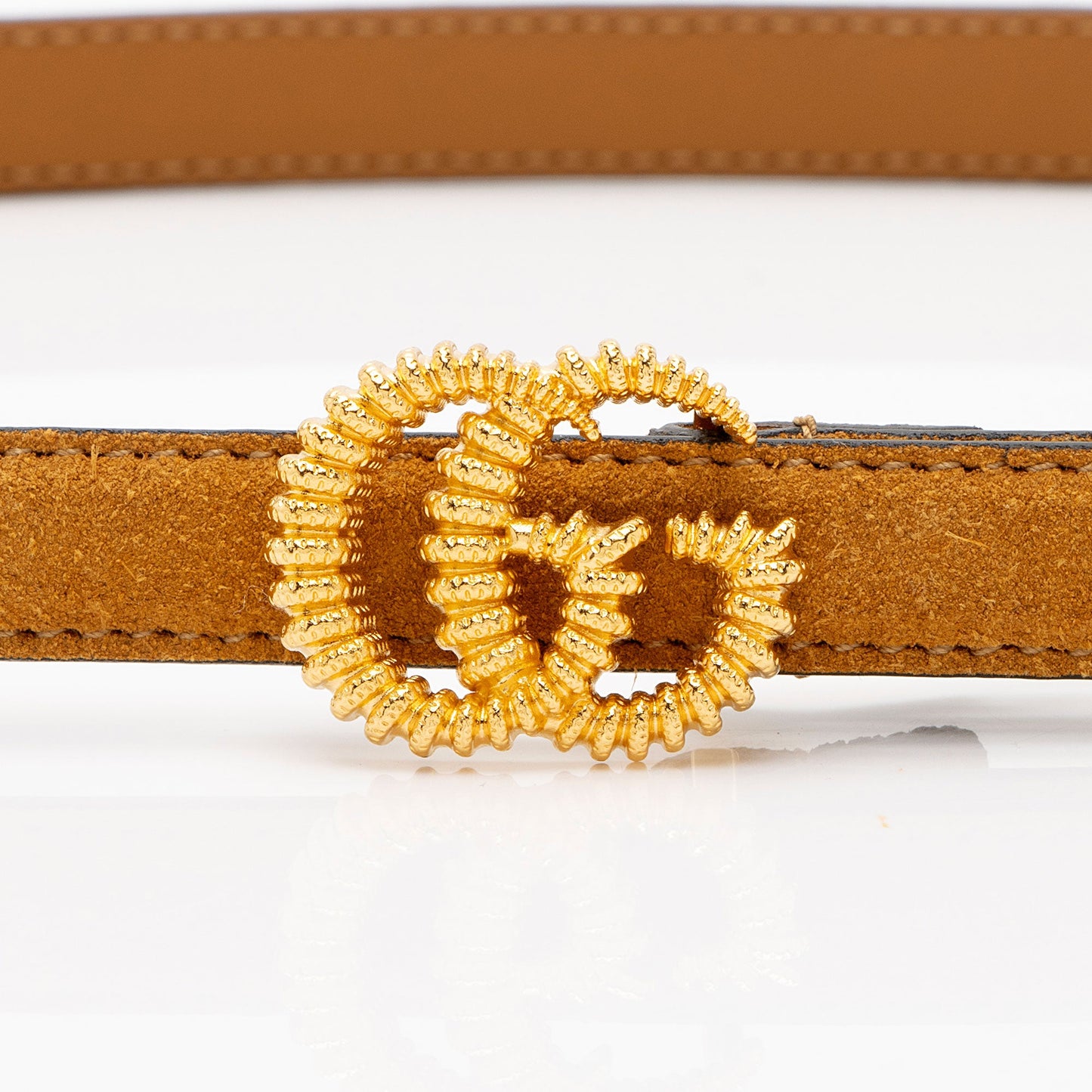 Gucci Suede Torchon GG Skinny Belt - Size 32 / 80 (SHF-DiEwSZ)
