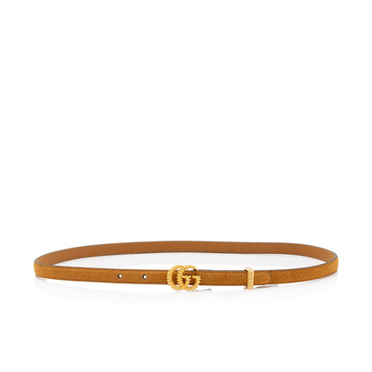 Gucci Suede Torchon GG Skinny Belt - Size 32 / 80 (SHF-DiEwSZ)