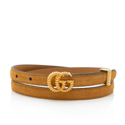 Gucci Suede Torchon GG Skinny Belt - Size 32 / 80 (SHF-LazQUS)